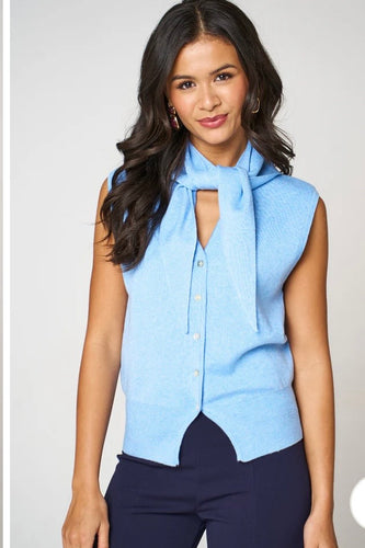 Kate & Pippa one size knitted waistcoat with neck scarf