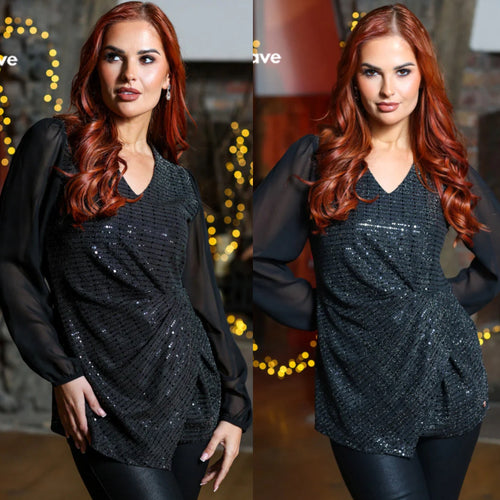 Rant & Black Sparkle Top