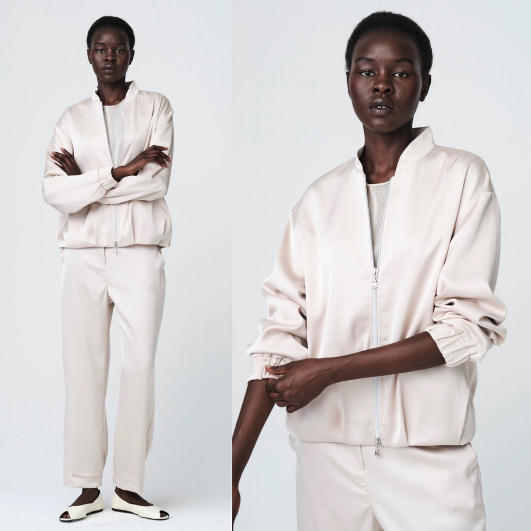 Jane Lushka satin bomber jacket