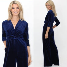 Kate & Pippa Navy Velvet jumpsuit