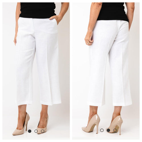 Robell white linen trousers